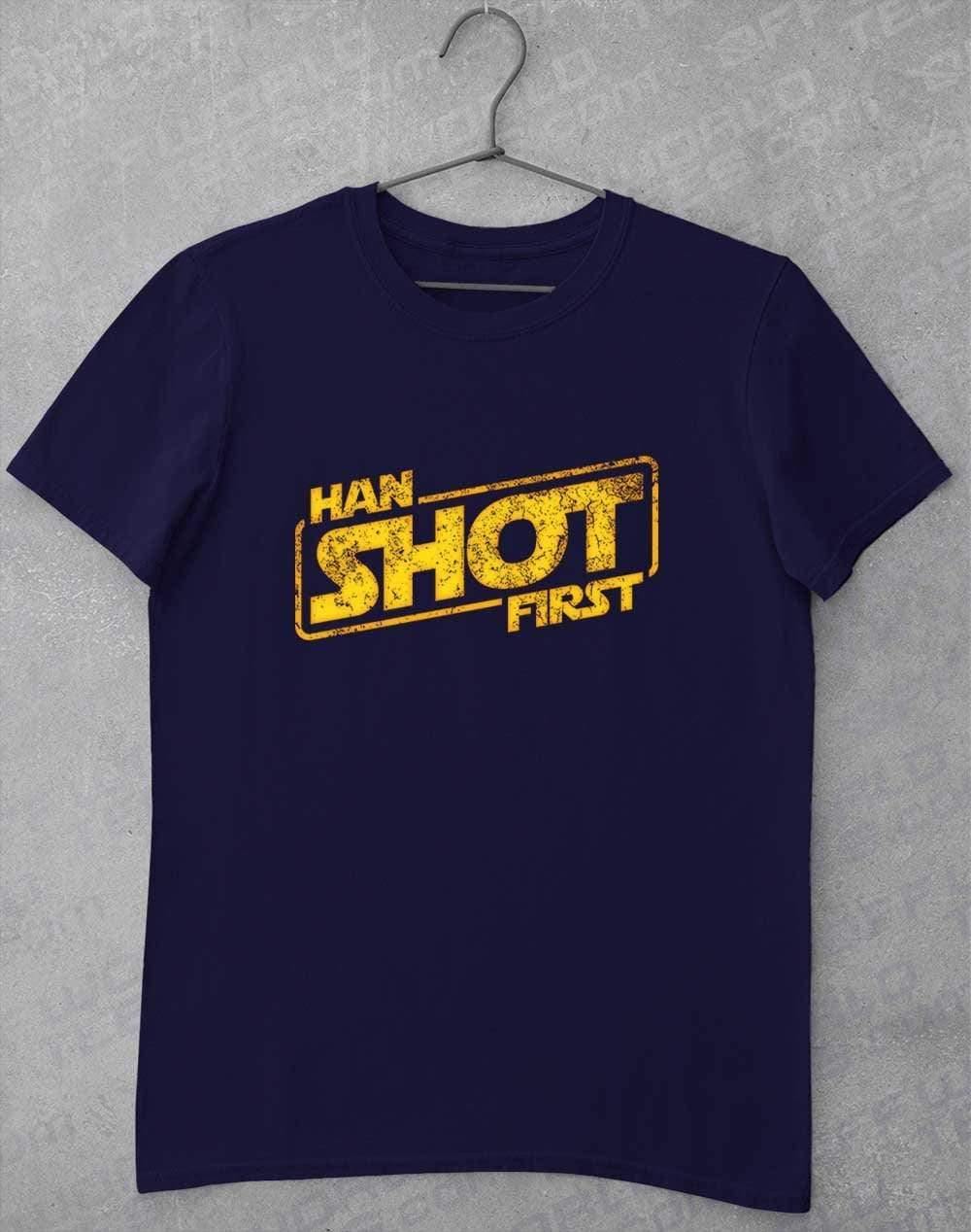 Han Shot First - T-Shirt S / Navy  - Off World Tees