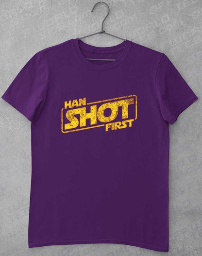 Han Shot First - T-Shirt S / Purple  - Off World Tees