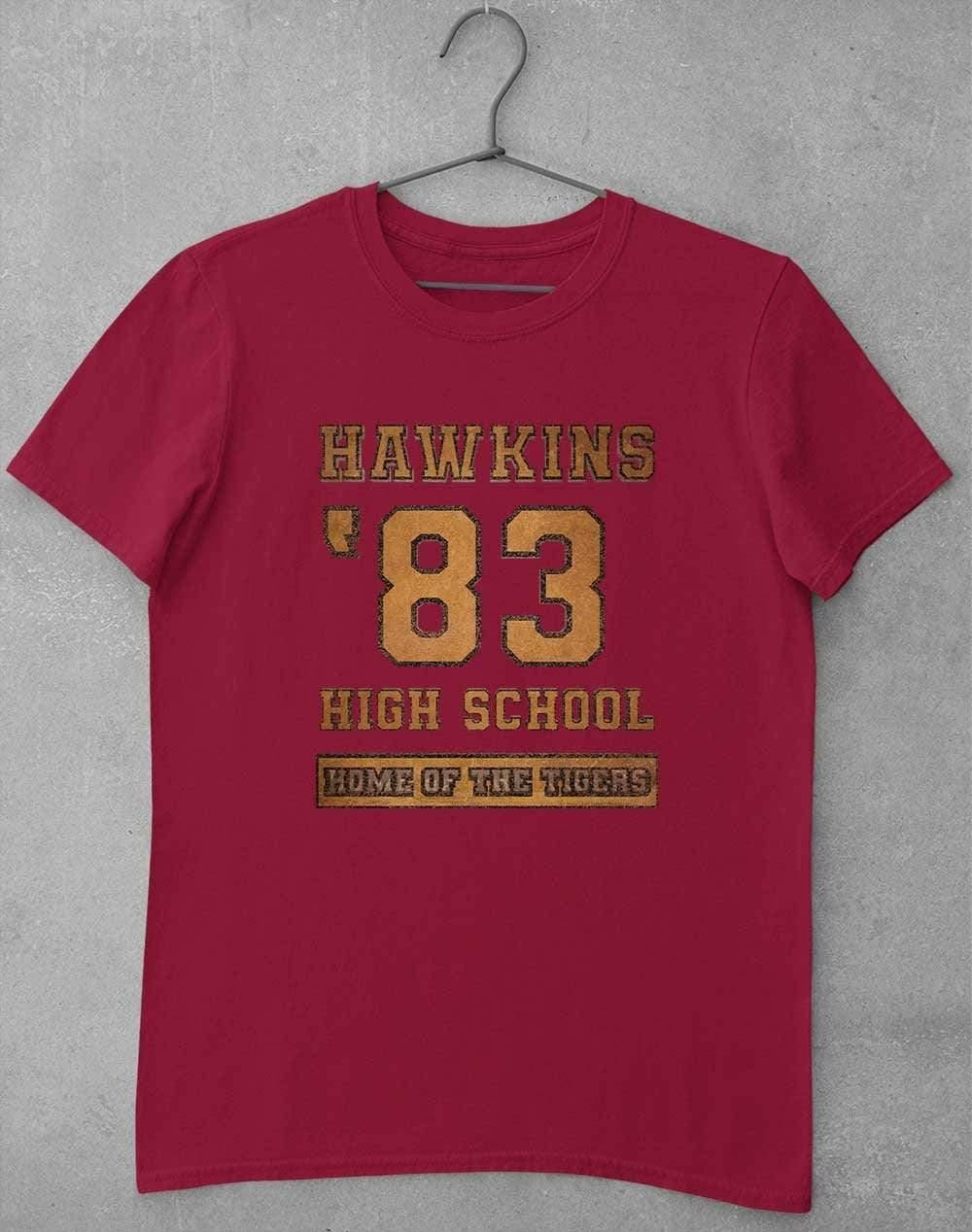 Hawkins High School Distressed 83 T-Shirt S / Cardinal Red  - Off World Tees