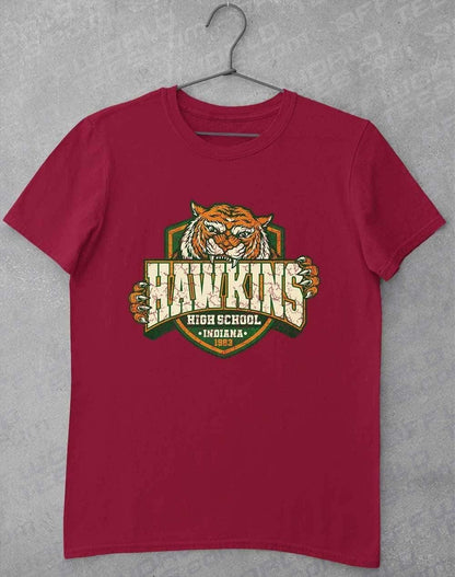 Hawkins High School Tiger Logo T-Shirt S / Cardinal Red  - Off World Tees