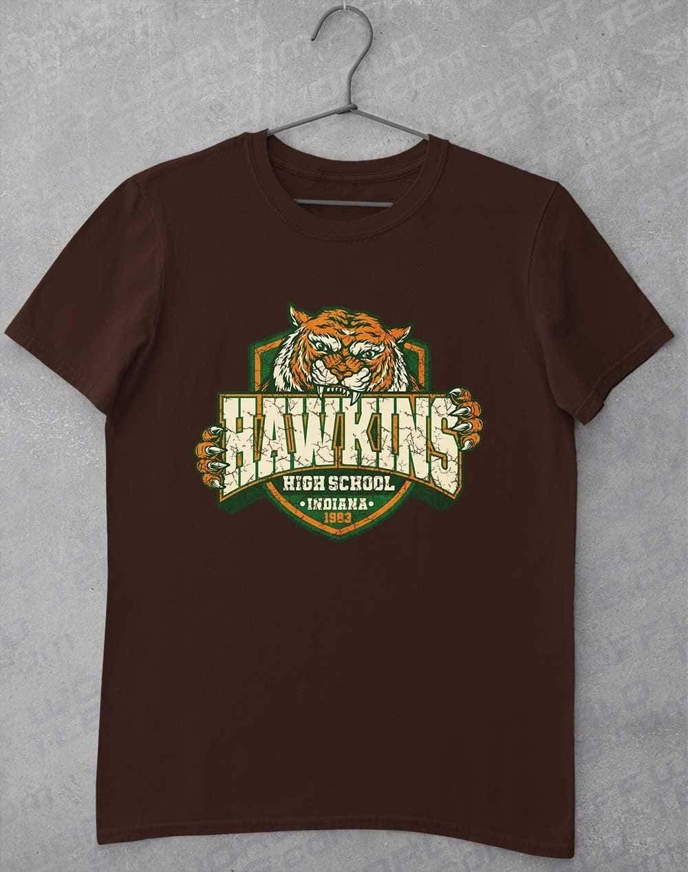 Hawkins High School Tiger Logo T-Shirt S / Dark Chocolate  - Off World Tees