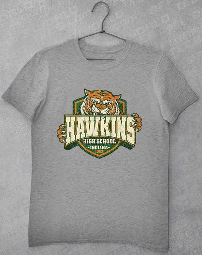 Hawkins High School Tiger Logo T-Shirt S / Heather Grey  - Off World Tees