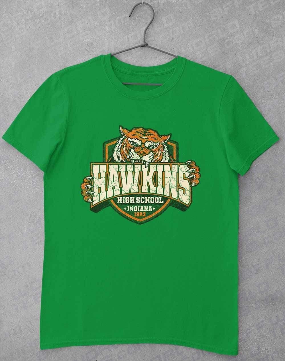 Hawkins High School Tiger Logo T-Shirt S / Irish Green  - Off World Tees