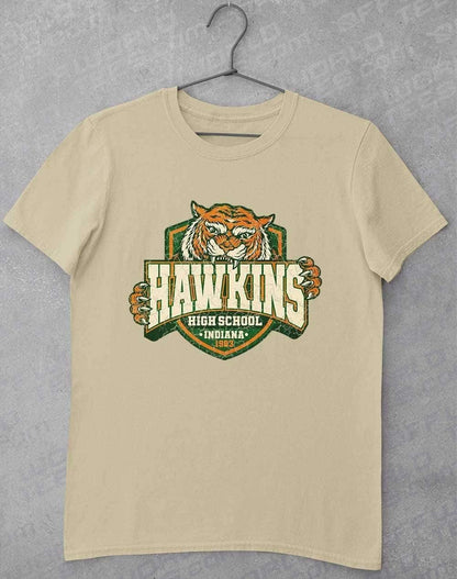 Hawkins High School Tiger Logo T-Shirt S / Sand  - Off World Tees