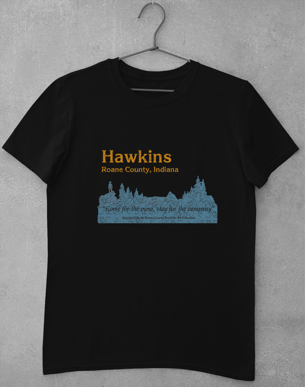 Hawkins Roane County Retro T-Shirt S / Black  - Off World Tees