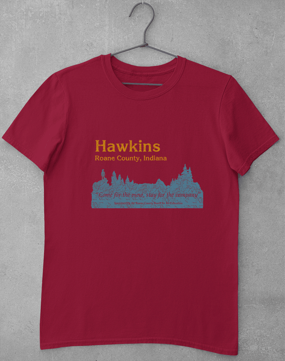 Hawkins Roane County Retro T-Shirt S / Cardinal Red  - Off World Tees