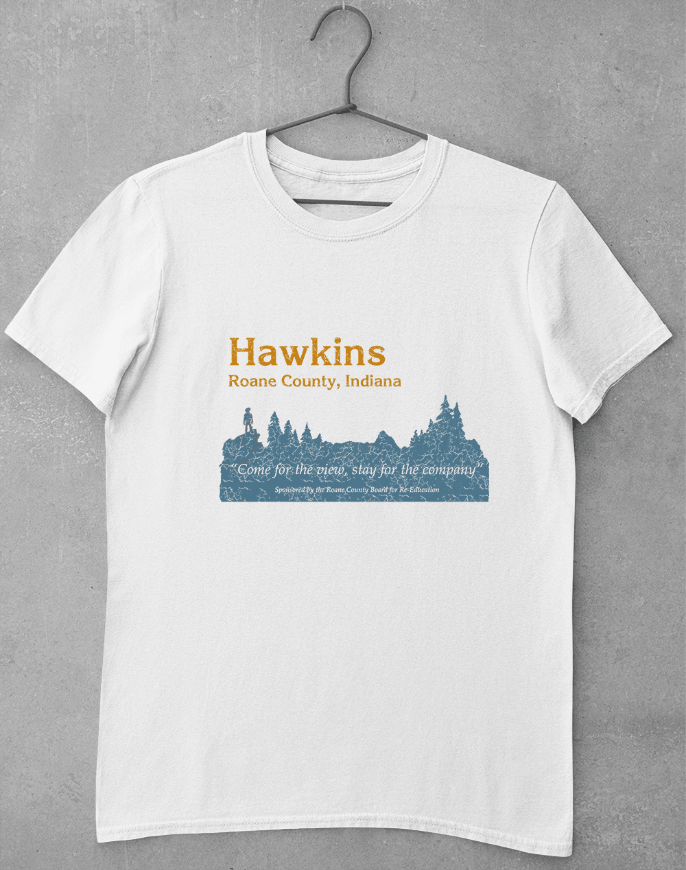 Hawkins Roane County Retro T-Shirt S / White  - Off World Tees
