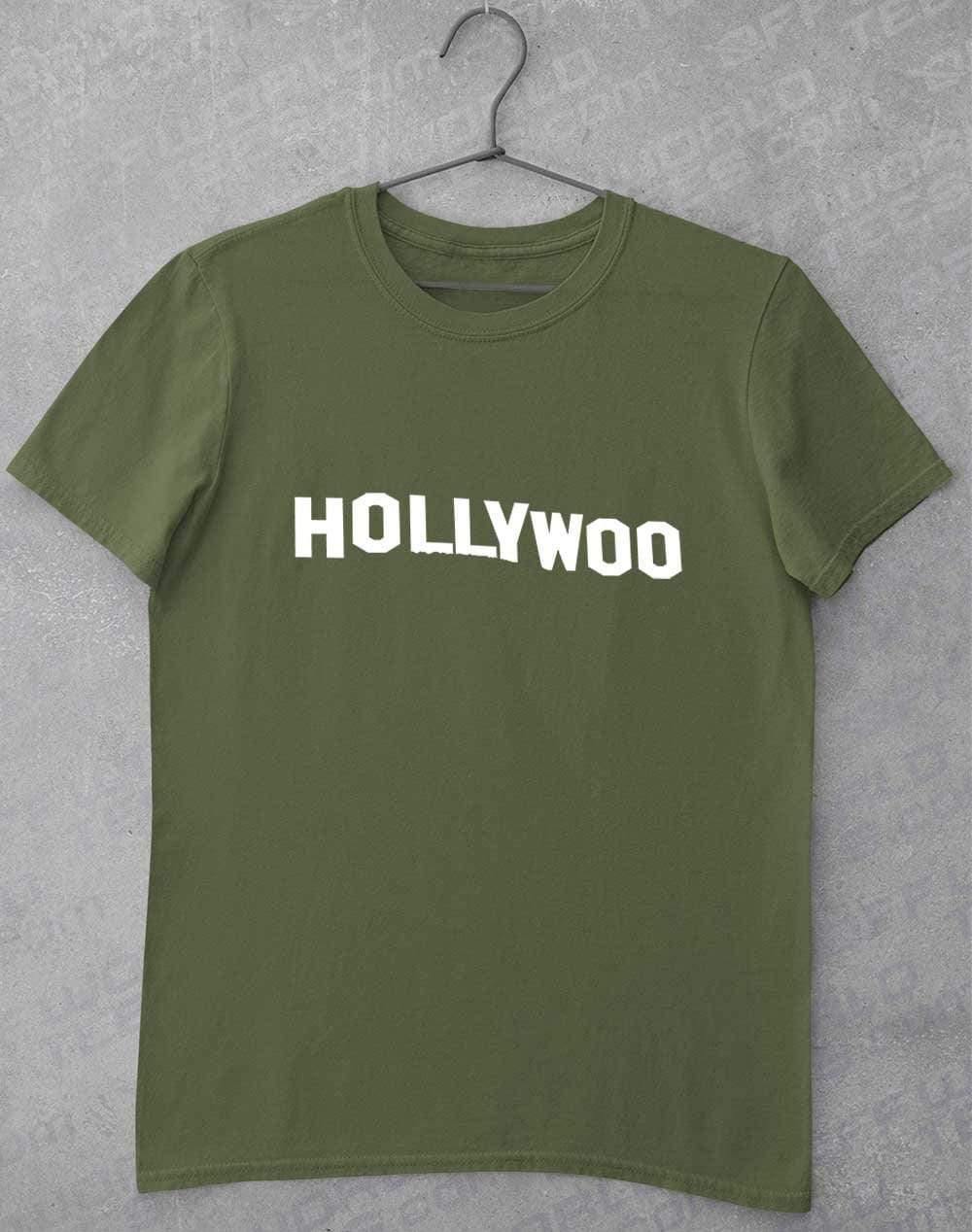 Hollywoo Sign T-Shirt S / Military Green  - Off World Tees