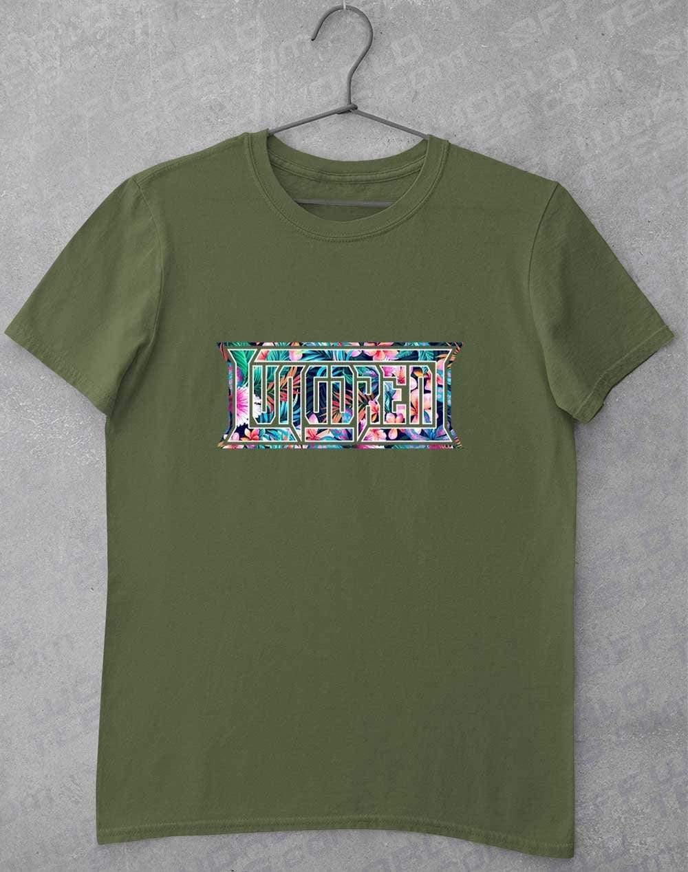 LUNGDREN Hawaiian Logo - T-Shirt S / Military Green  - Off World Tees