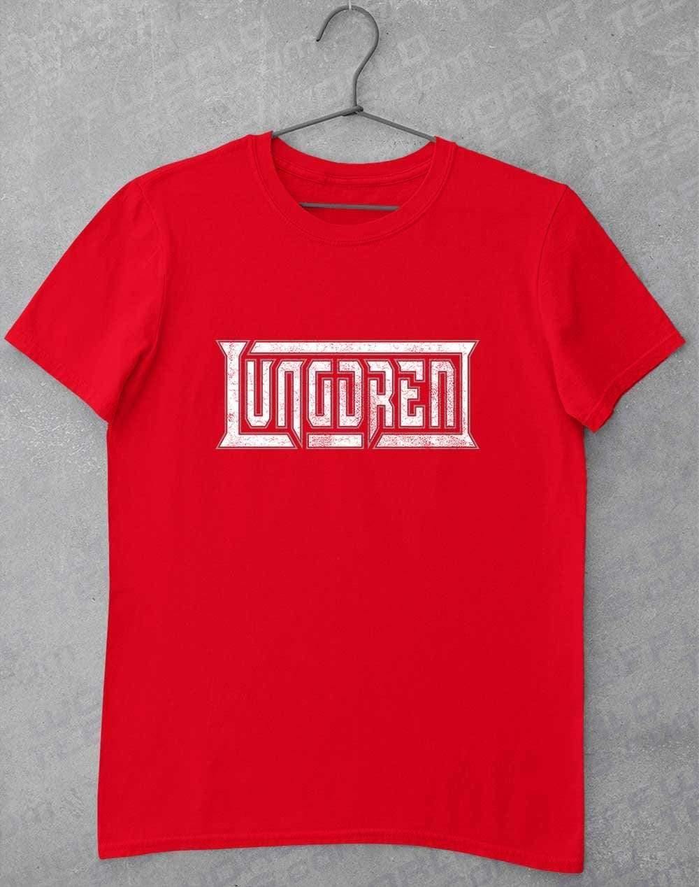 LUNGDREN Vintage Logo - T-Shirt S / Red  - Off World Tees