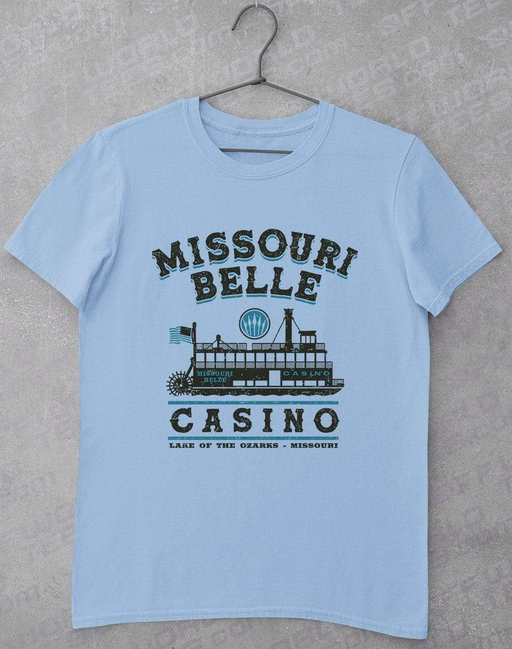 Missouri Belle Casino T-Shirt S / Light Blue  - Off World Tees