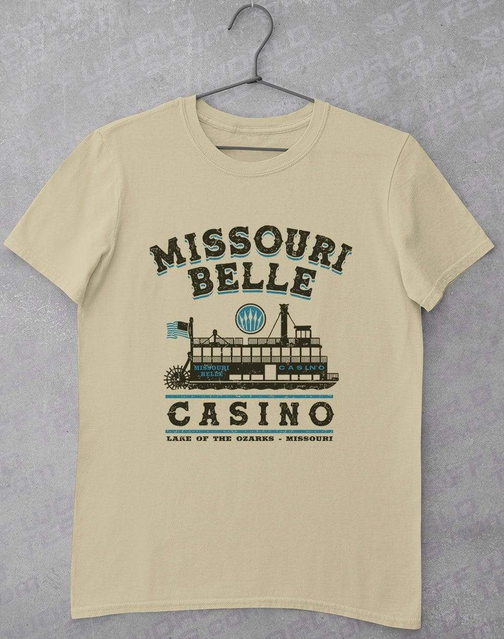 Missouri Belle Casino T-Shirt S / Sand  - Off World Tees