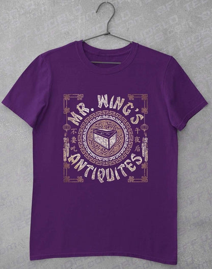 Mr Wing's Antiquites T-Shirt S / Purple  - Off World Tees