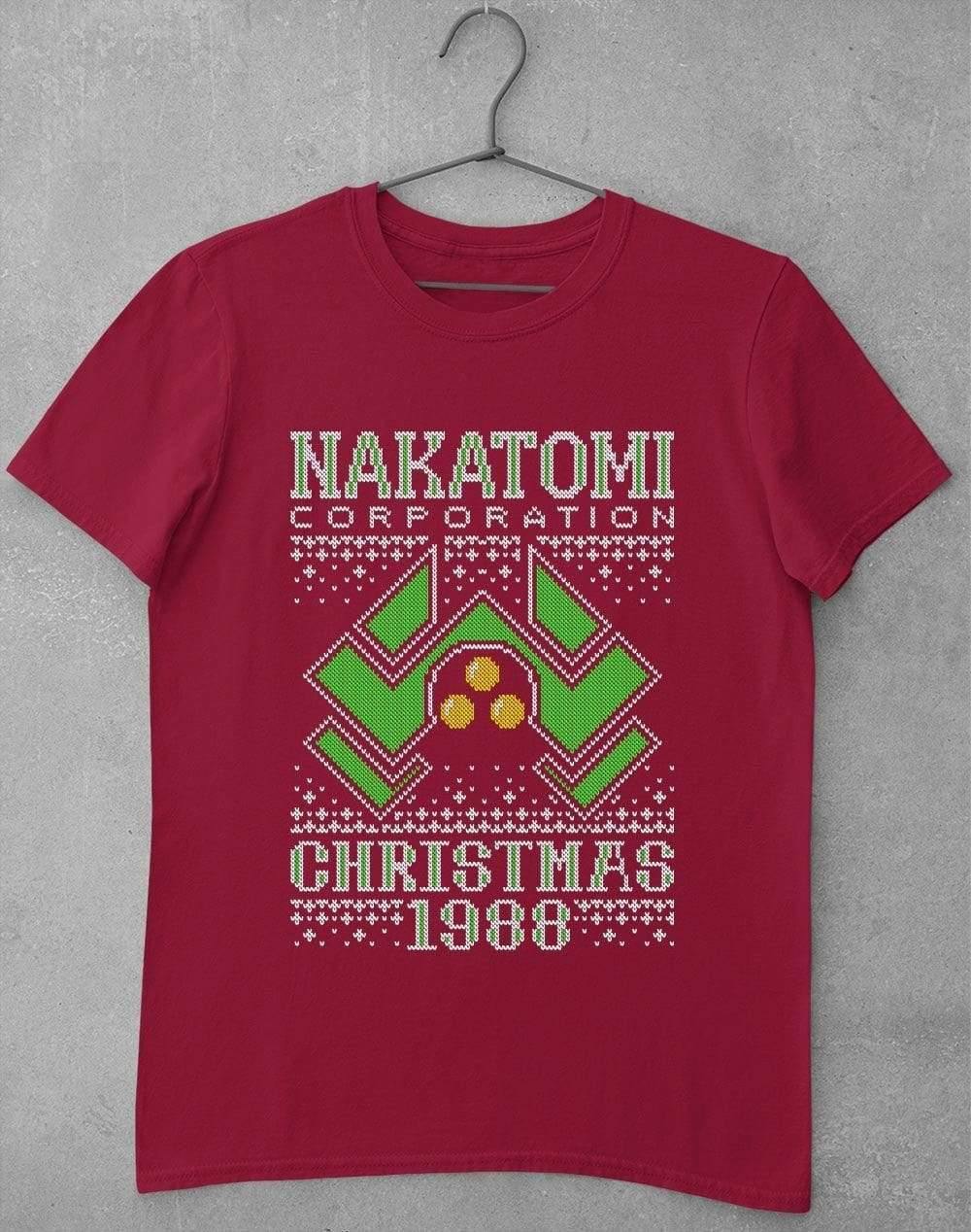 Nakatomi Christmas 1988 Knitted-Look T-Shirt S / Cardinal Red  - Off World Tees