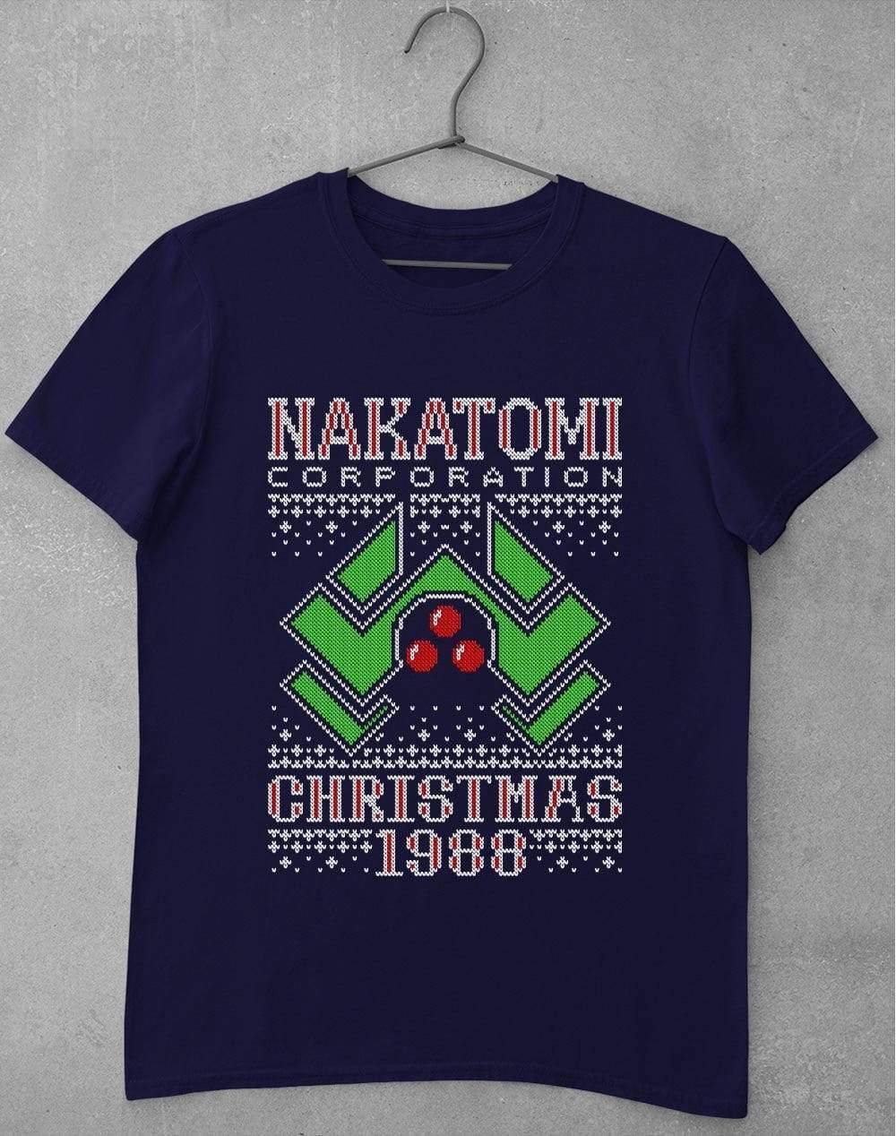 Nakatomi Christmas 1988 Knitted-Look T-Shirt S / Navy  - Off World Tees
