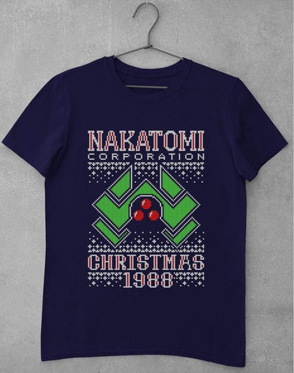 Nakatomi Christmas 1988 Knitted-Look T-Shirt S / Navy  - Off World Tees
