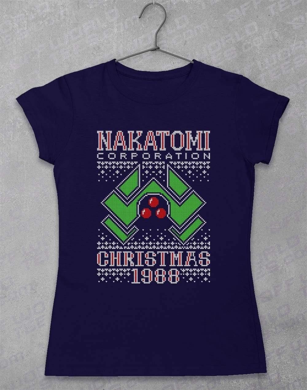 Nakatomi Christmas 1988 Knitted-Look Women's T-Shirt 8-10 / Navy  - Off World Tees