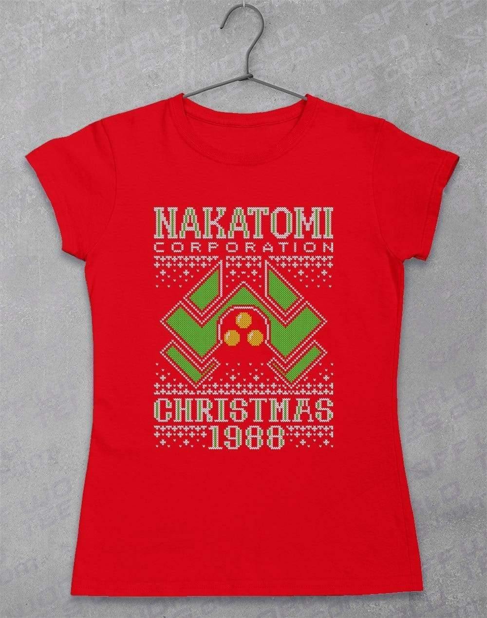 Nakatomi Christmas 1988 Knitted-Look Women's T-Shirt 8-10 / Red  - Off World Tees