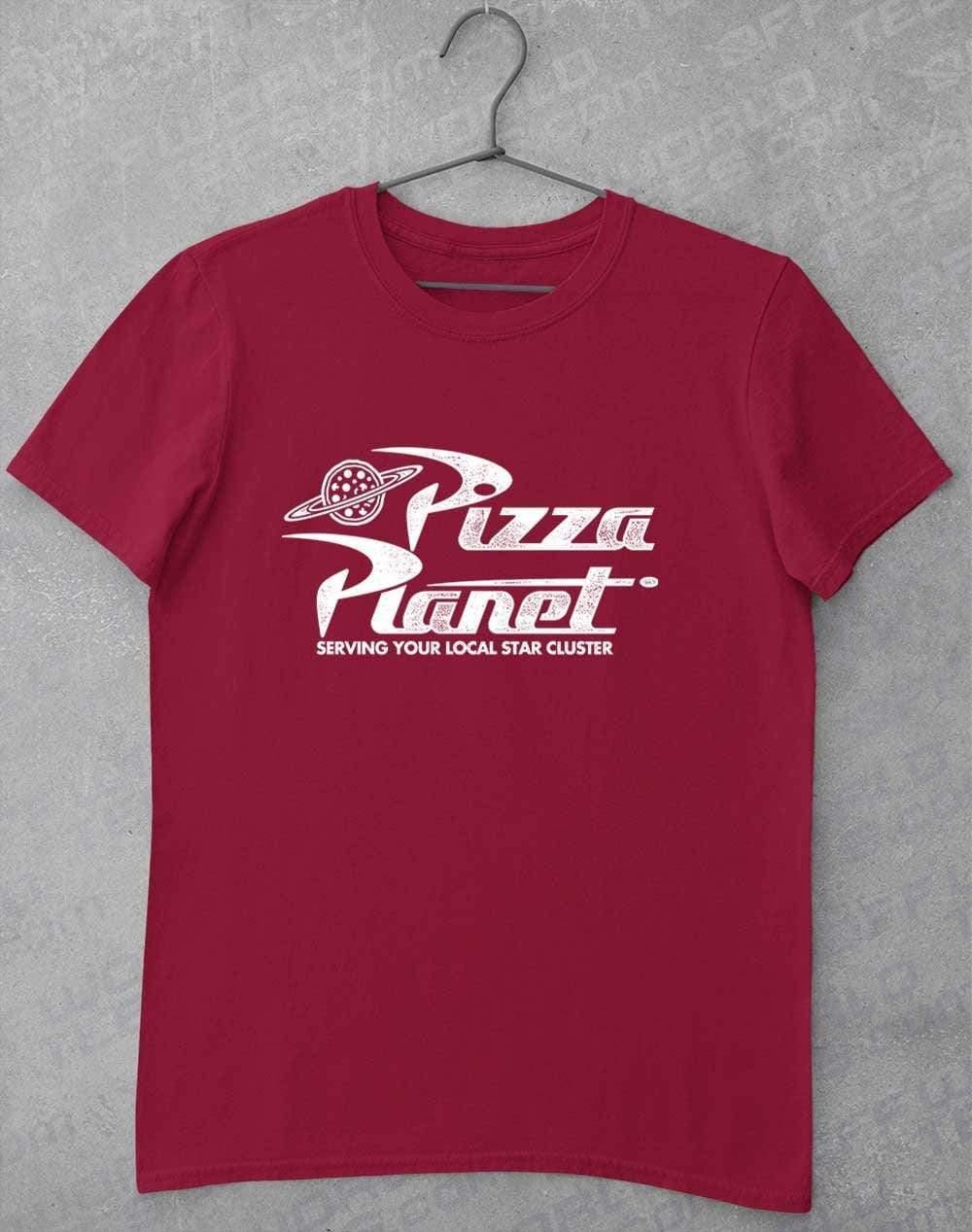 Pizza Planet Distressed Logo T-Shirt S / Cardinal Red  - Off World Tees