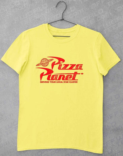 Pizza Planet Distressed Logo T-Shirt S / Cornsilk  - Off World Tees