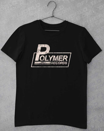 Polymer Records Distressed Logo T-Shirt S / Black  - Off World Tees