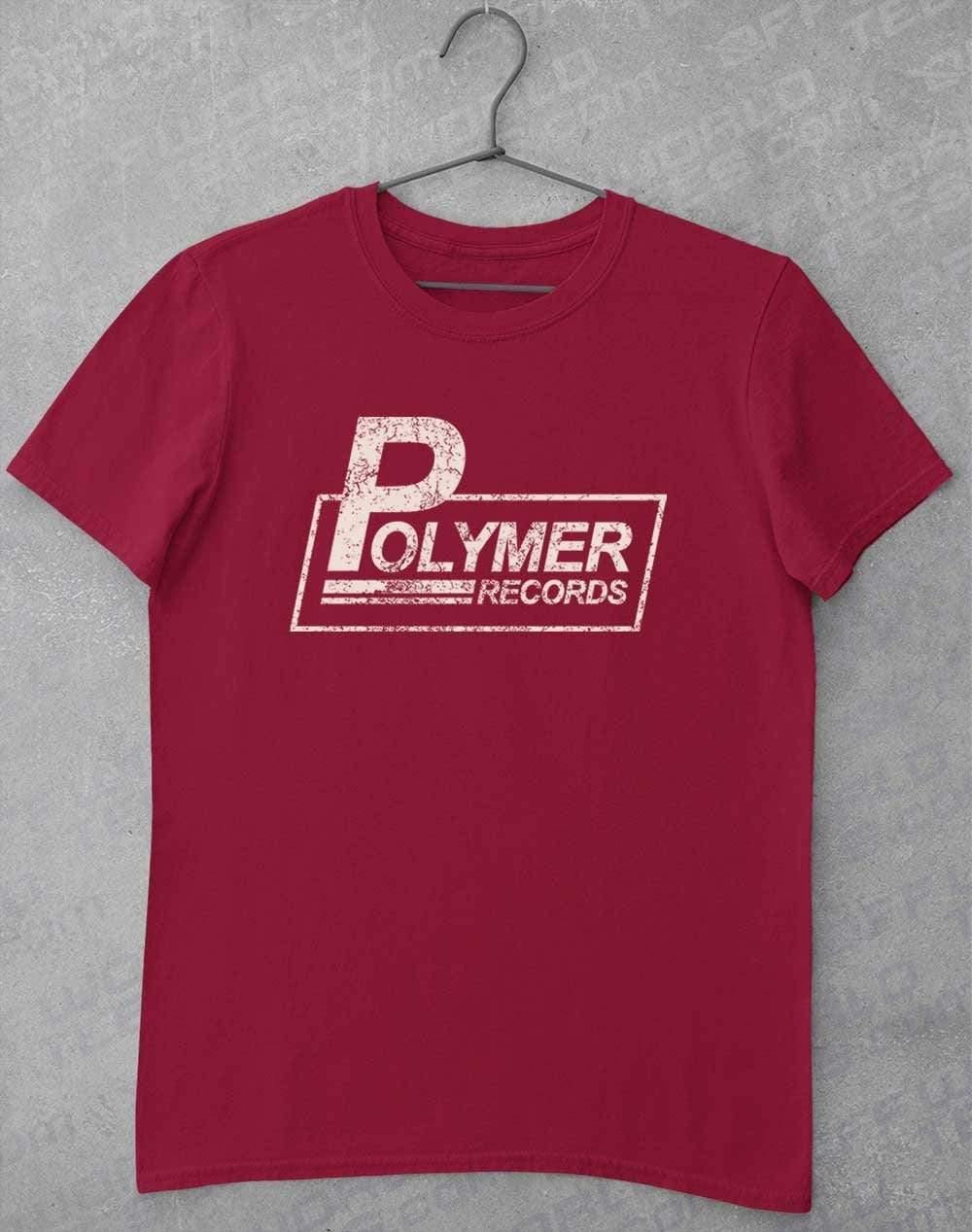 Polymer Records Distressed Logo T-Shirt S / Cardinal Red  - Off World Tees