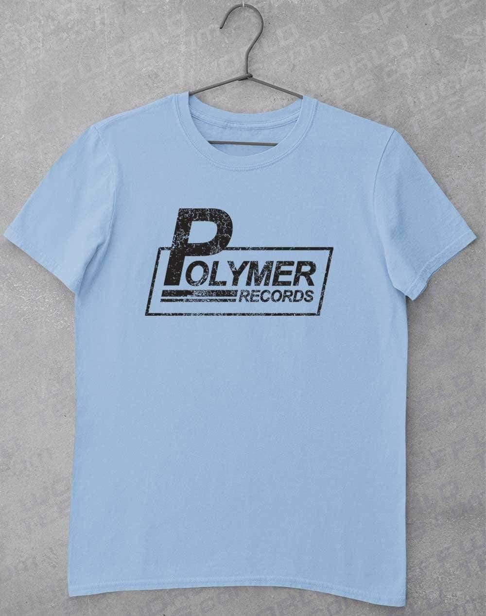 Polymer Records Distressed Logo T-Shirt S / Light Blue  - Off World Tees