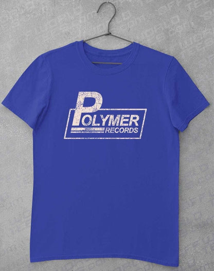 Polymer Records Distressed Logo T-Shirt S / Royal  - Off World Tees