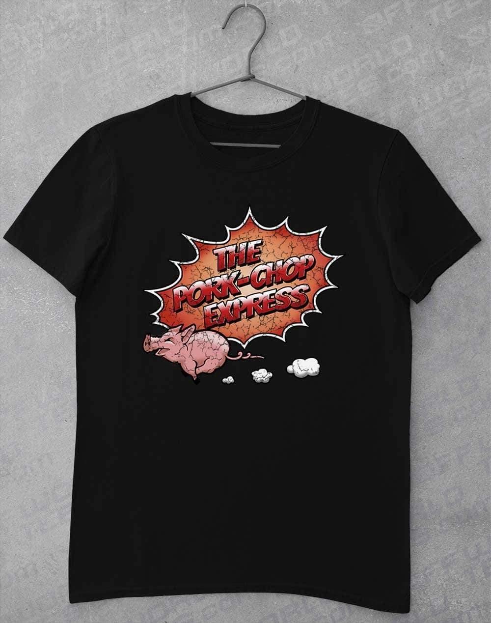 Pork Chop Express Distressed Logo T-Shirt S / Black  - Off World Tees