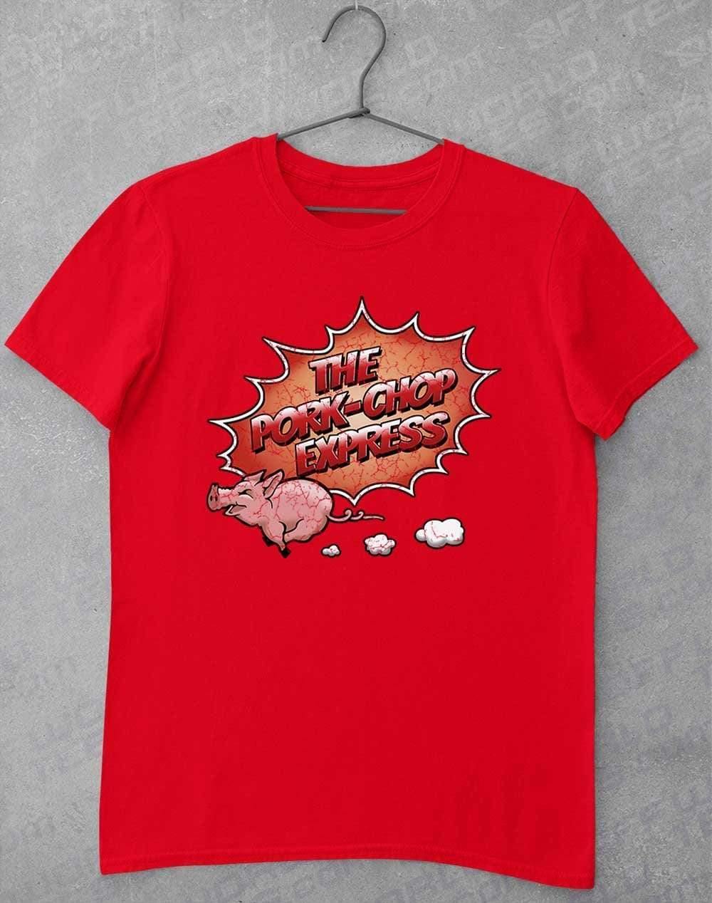 Pork Chop Express Distressed Logo T-Shirt S / Cardinal Red  - Off World Tees