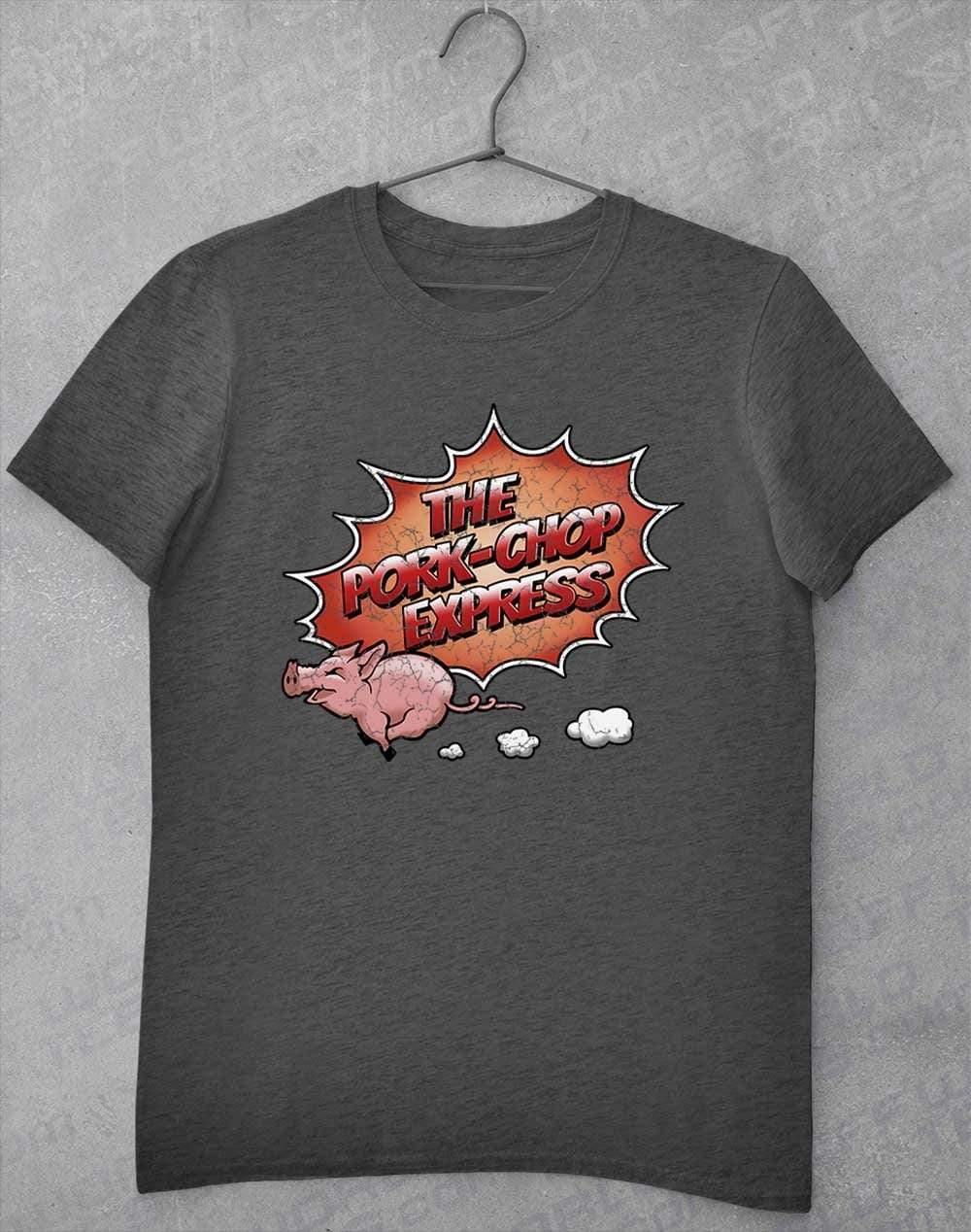 Pork Chop Express Distressed Logo T-Shirt S / Dark Heather  - Off World Tees