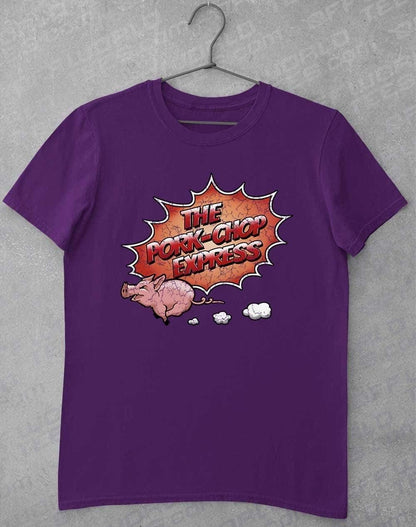 Pork Chop Express Distressed Logo T-Shirt S / Purple  - Off World Tees