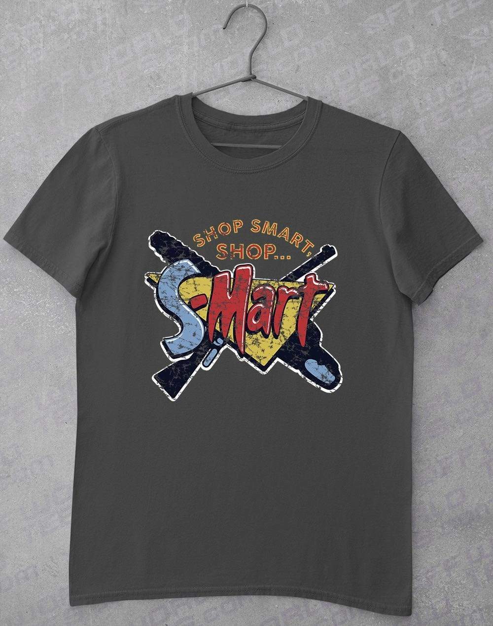 S-Mart Chainsaw & Gun T-Shirt S / Charcoal  - Off World Tees