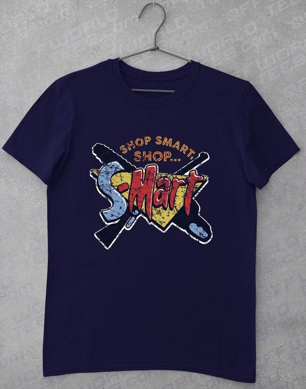 S-Mart Chainsaw & Gun T-Shirt S / Navy  - Off World Tees