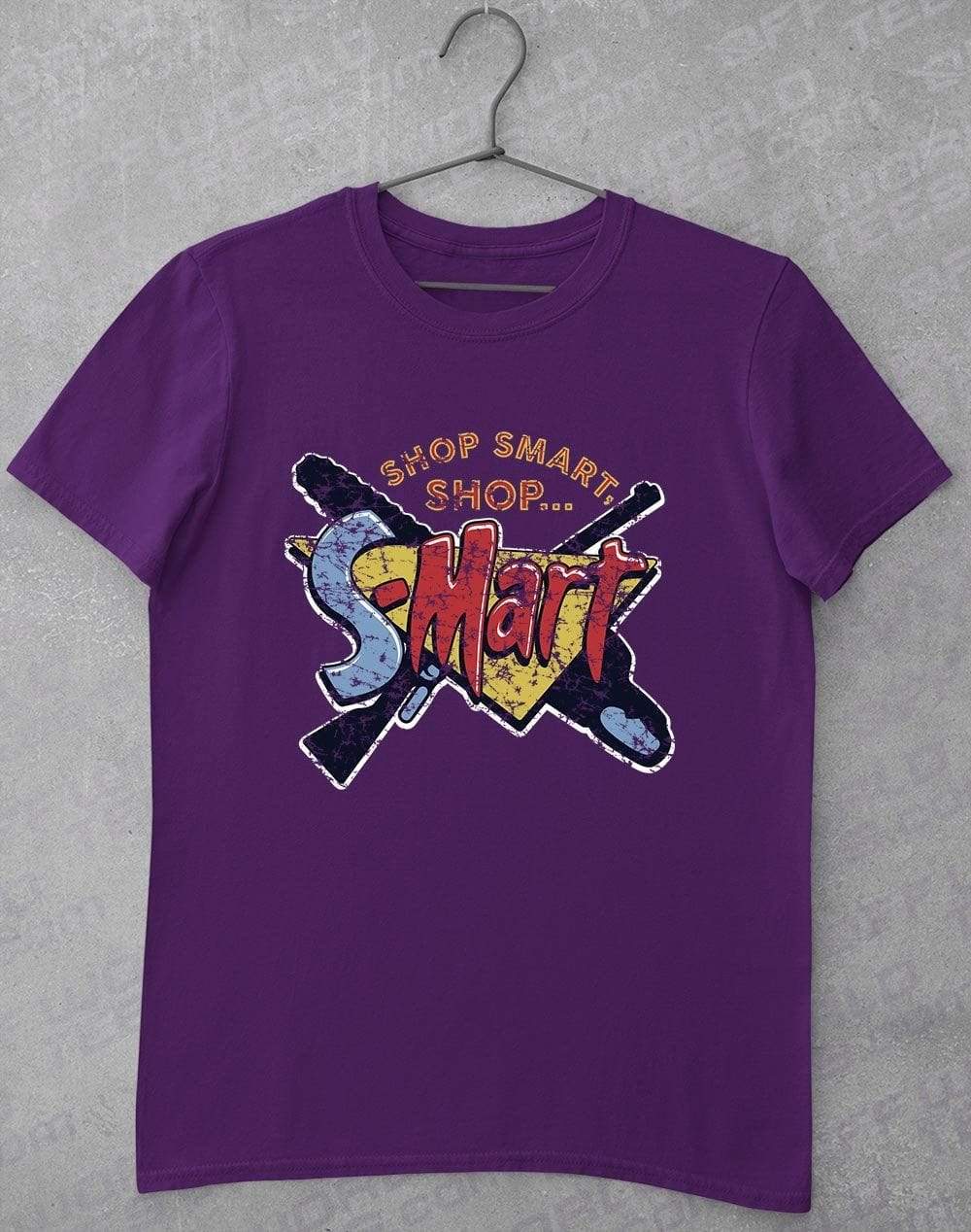 S-Mart Chainsaw & Gun T-Shirt S / Purple  - Off World Tees