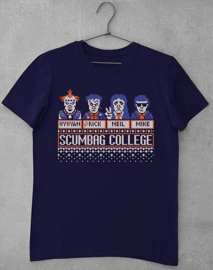 Scumbag College Festive Knitted-Look T-Shirt S / Navy  - Off World Tees