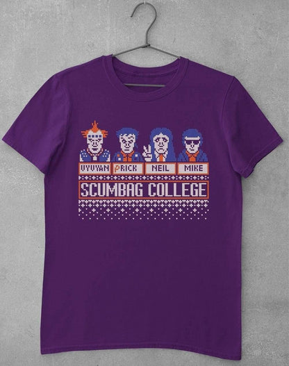 Scumbag College Festive Knitted-Look T-Shirt S / Purple  - Off World Tees
