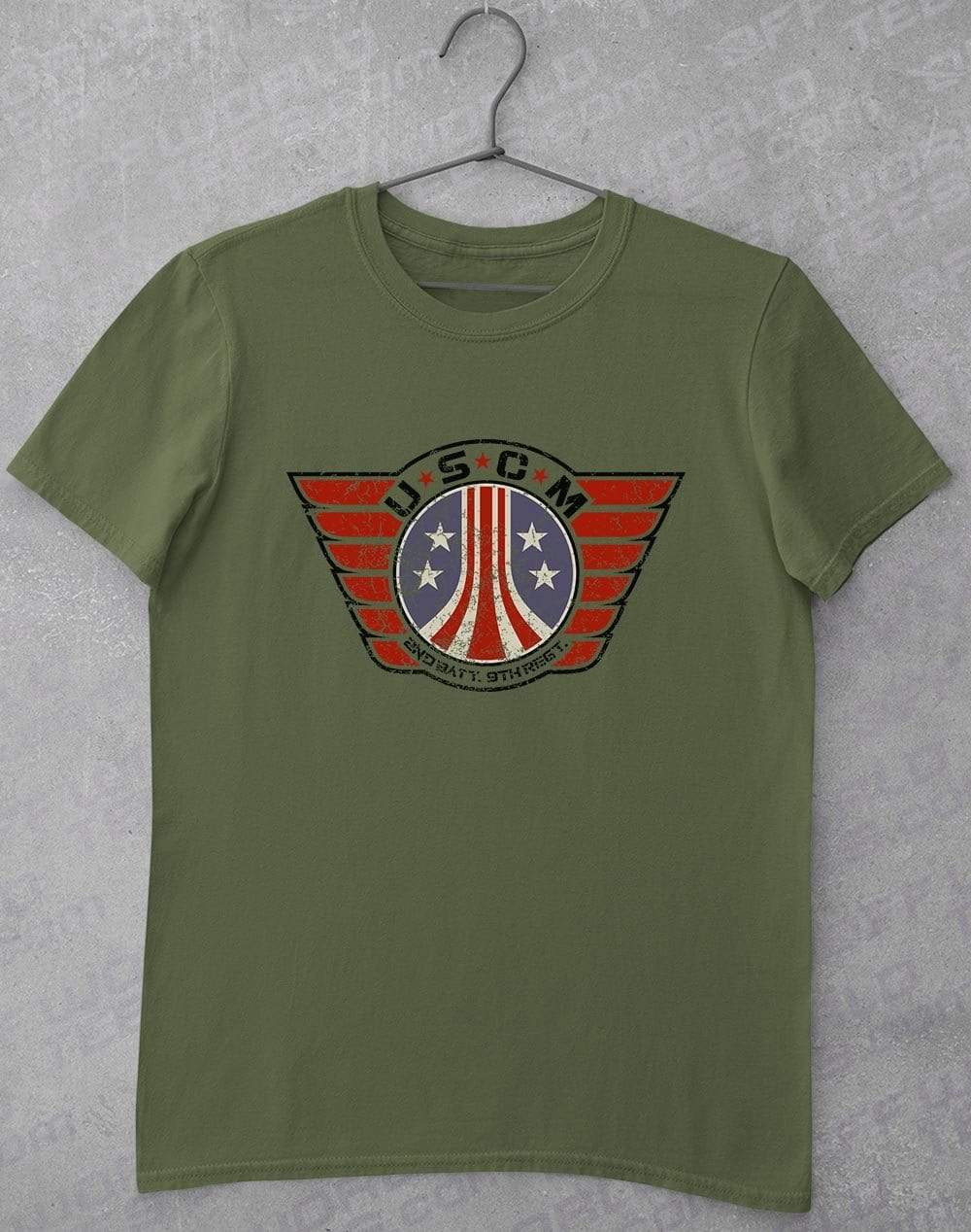 USCM Wings Logo T-Shirt S / Military Green  - Off World Tees