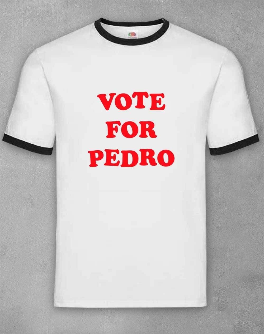 Vote for Pedro T-Shirt S / White & Black Ringer  - Off World Tees