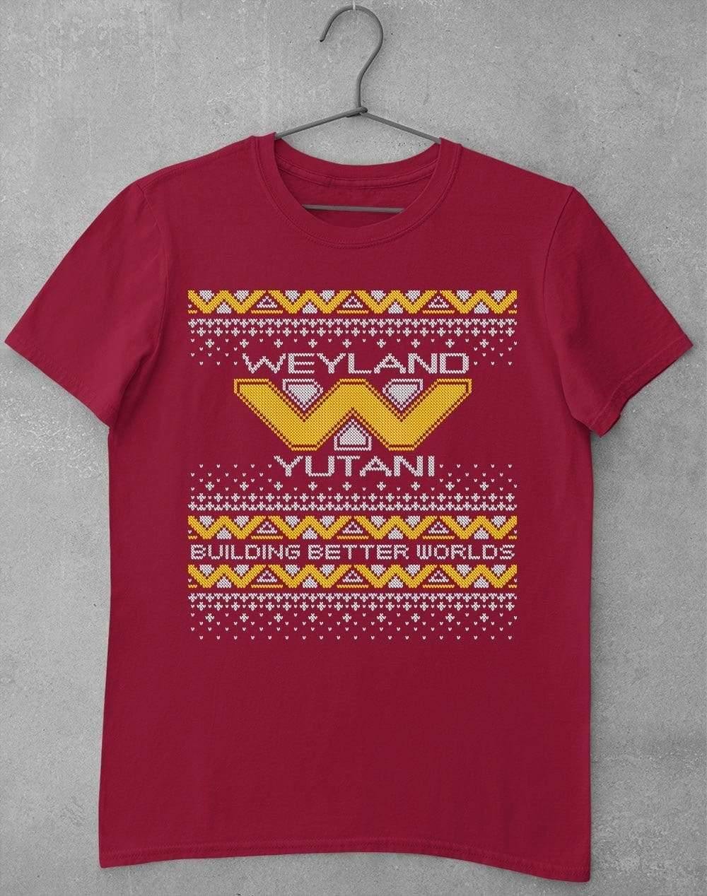 Weyland Yutani Festive Knitted-Look T-Shirt S / Cardinal Red  - Off World Tees