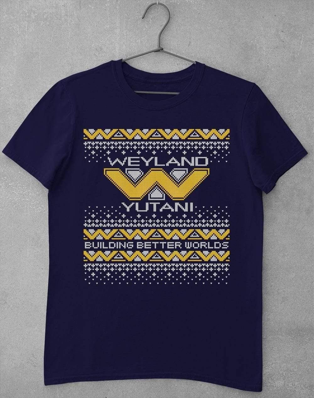 Weyland Yutani Festive Knitted-Look T-Shirt S / Navy  - Off World Tees