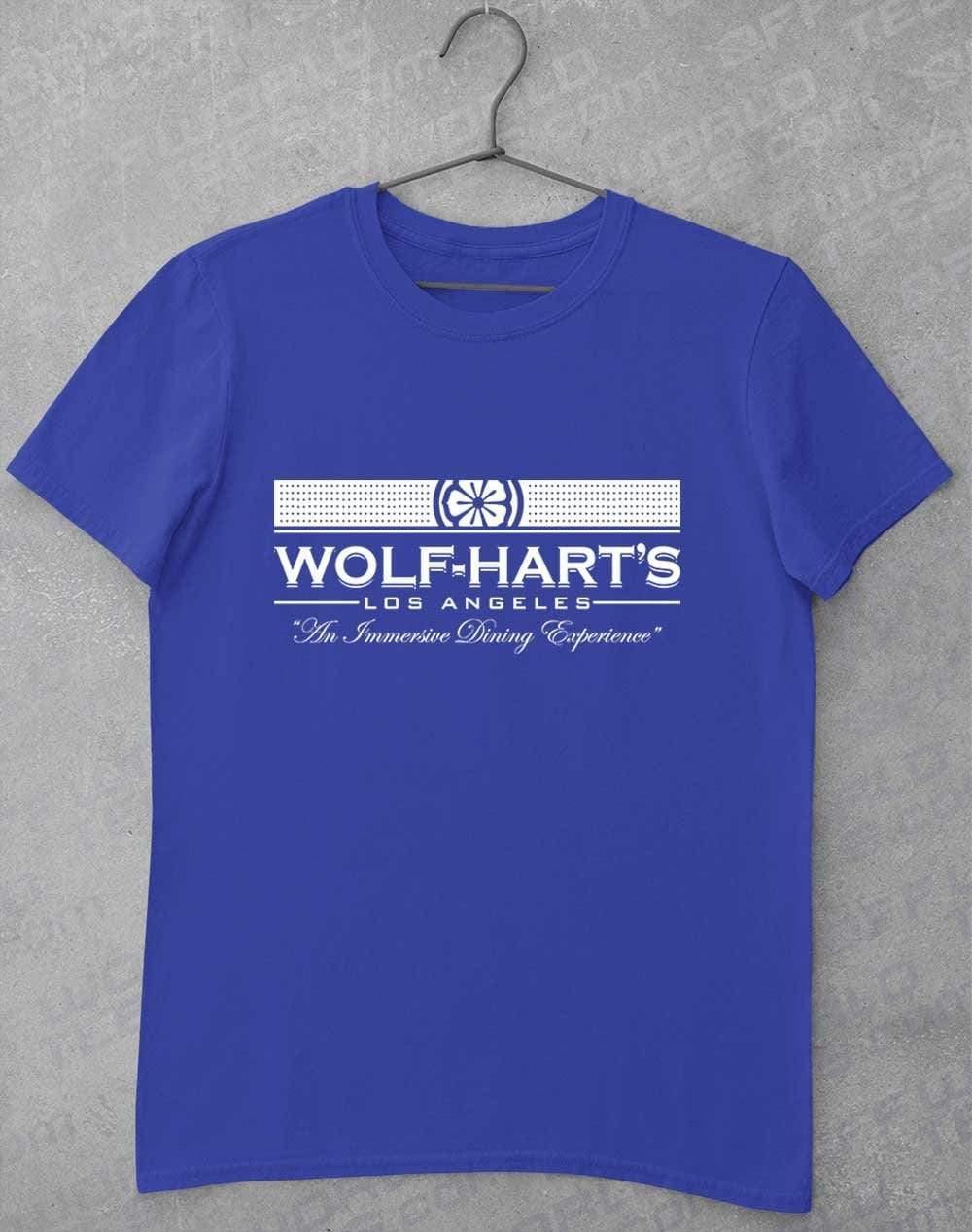 Wolf-Hart's Dining Experience T-Shirt S / Royal  - Off World Tees