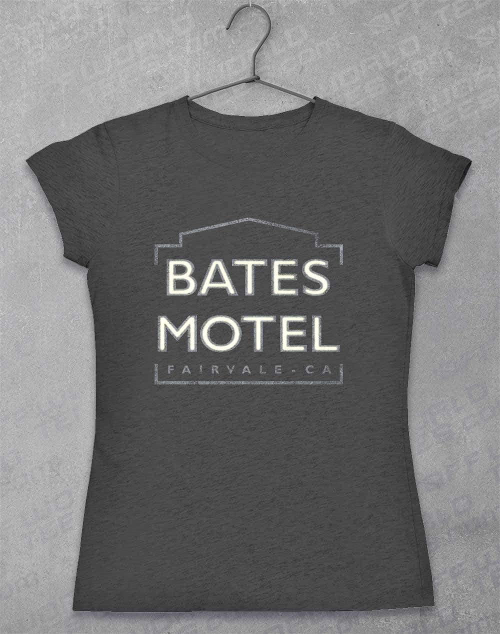 Bates Motel Sign Womens T-Shirt 8-10 / Dark Heather  - Off World Tees