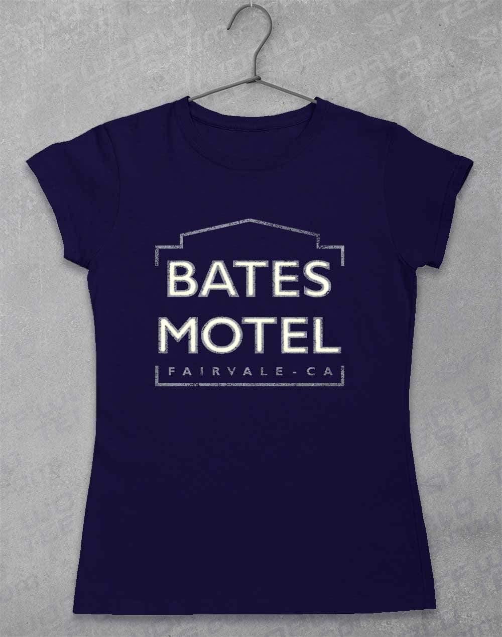 Bates Motel Sign Womens T-Shirt 8-10 / Navy  - Off World Tees