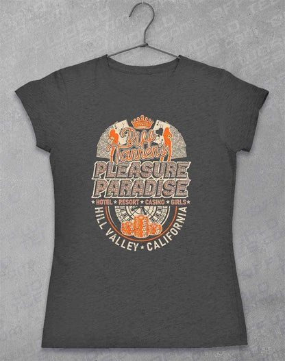 Biff Tannen's Pleasure Paradise Women's T-Shirt 8-10 / Dark Heather  - Off World Tees