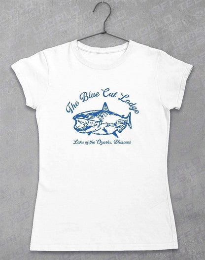 Blue Cat Lodge - Women's T-Shirt 8-10 / White  - Off World Tees