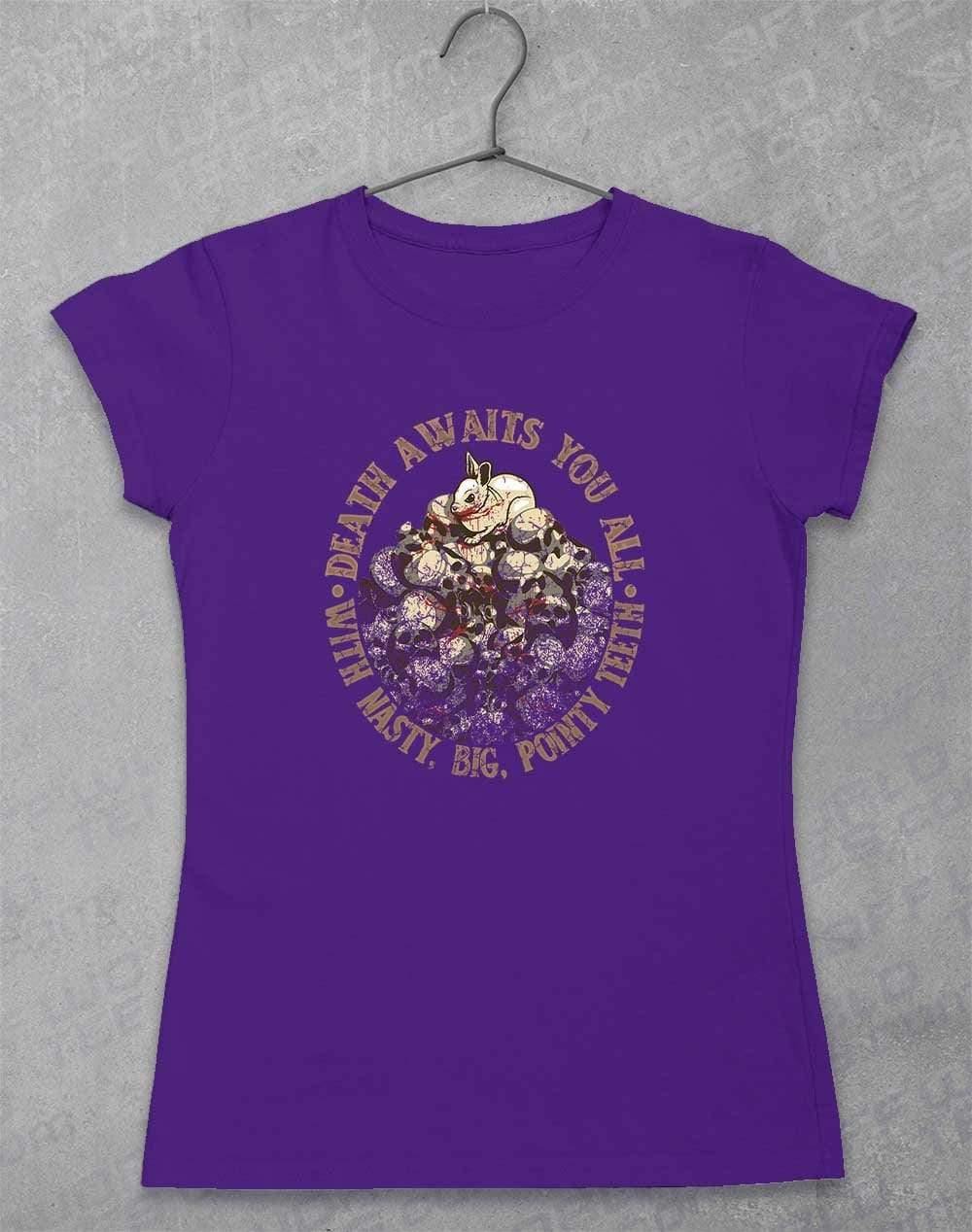 Death Awaits You Womens T-Shirt 8-10 / Lilac  - Off World Tees
