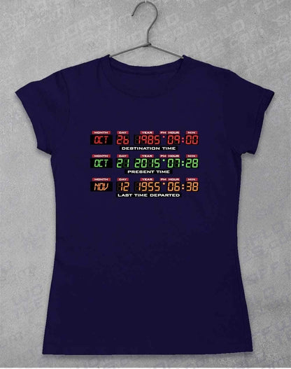 Delorean Dashboard Display Women's T-Shirt 8-10 / Navy  - Off World Tees