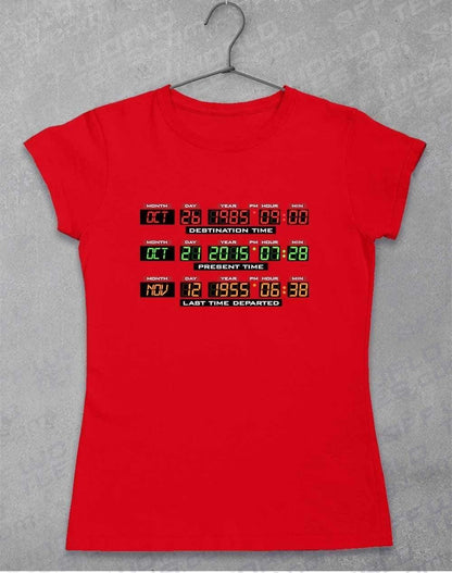 Delorean Dashboard Display Women's T-Shirt 8-10 / Red  - Off World Tees