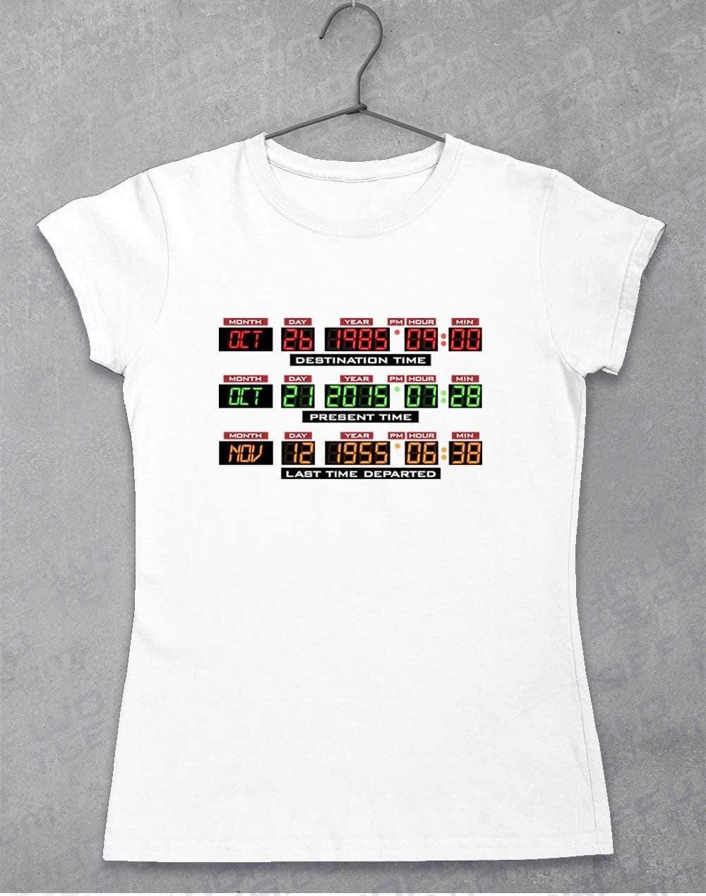 Delorean Dashboard Display Women's T-Shirt 8-10 / White  - Off World Tees
